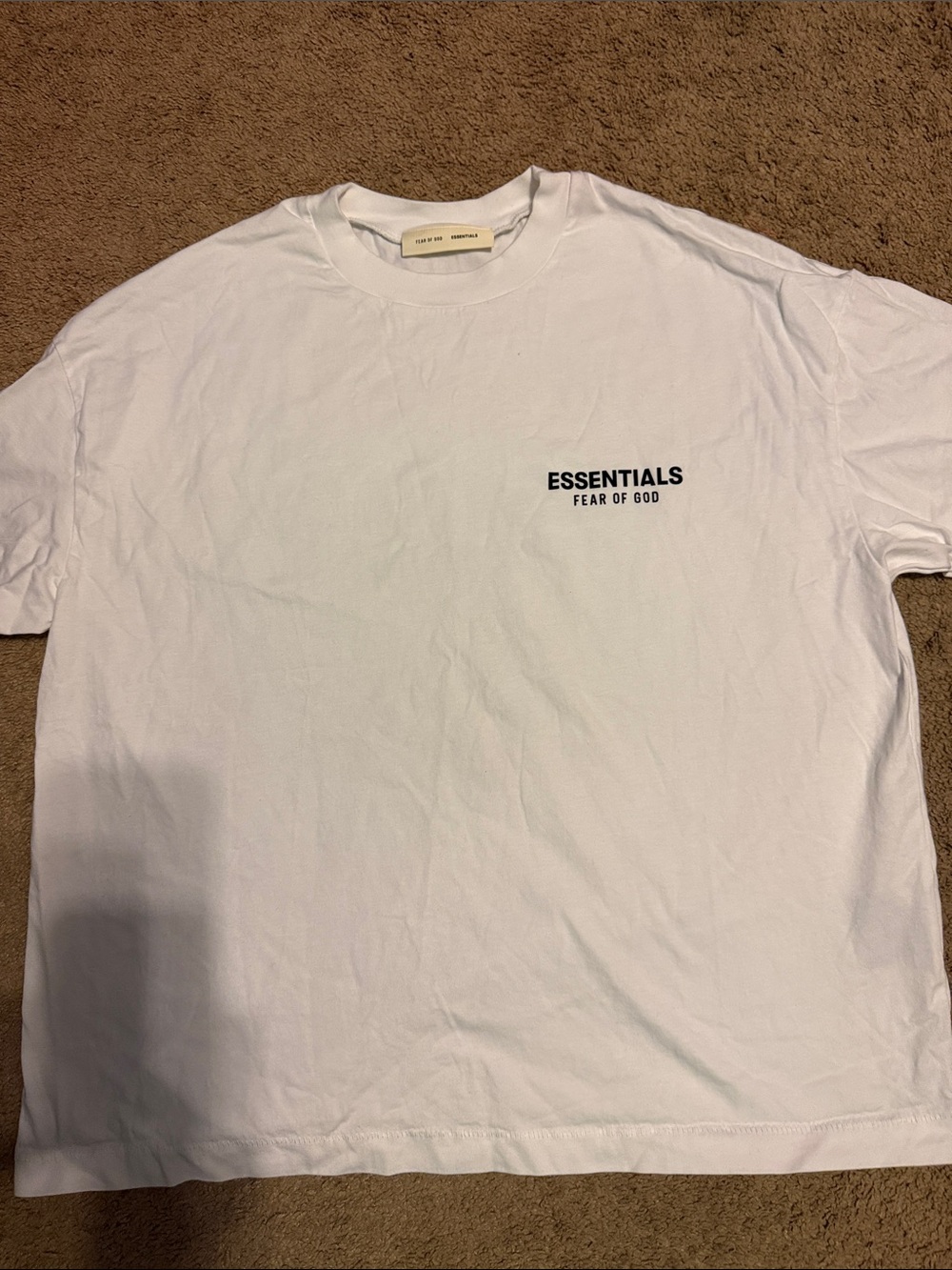 Fear of God ESSENTIALS White Logo Short Sleeve Tee